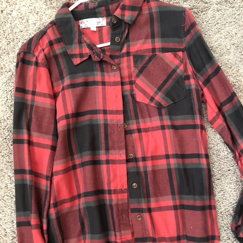 Red and black women’s flannel